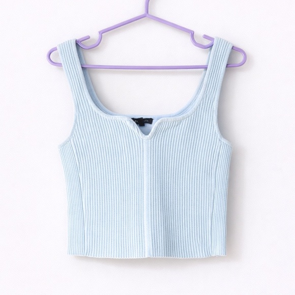 Dynamite Tops - Dynamite - Light Blue Ribbed Tank Top